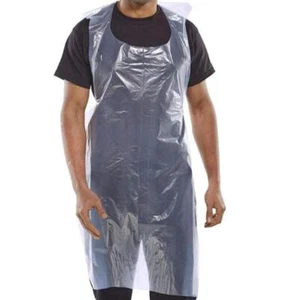 100 PCS Disposable Clear Plastic Waterproof Polythene Aprons for Cooking Pain... - Picture 1 of 8