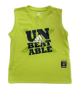 ADIDAS BOYS SHIRT - UNBEATABLE SZ 4 - TOP TEE SHIRT PRINTED KIDS SLEEVELESS - Picture 1 of 1