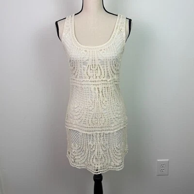 Vestido recto Anthropologie Stars para mujer marfil de encaje talla 2 Foto 1 de 4