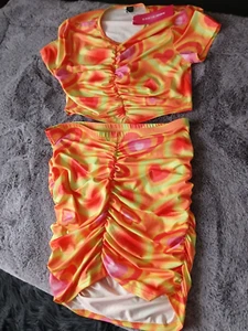 Damen Strand Outfit Oberteil und Rock mit Dehnbund- Neu - gr. 38 - Bild 1 von 1