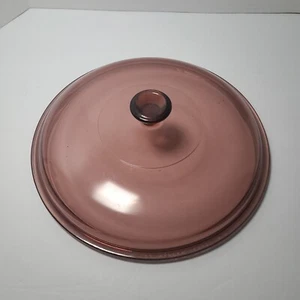 Vintage Corning Visions Cranberry Glass Pyrex Lid Only 624C Replacement 8.5" - Picture 1 of 3