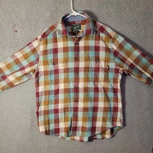Camisa de franela Woolrich para hombre manga larga a cuadros verde rojo azul grande - Imagen 1 de 13