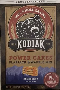 Kodiak Protein Power Cakes BLUEBERRY Pancake Flapjack & Waffle Mix 18 oz Box - Picture 1 of 4