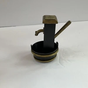 Vintage Salt & Pepper Shakers Plastic Farm Water Pump In Half Barrel Hard T Find - Picture 1 of 8