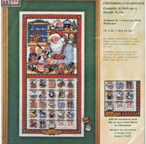 NEW Cross Stitch Kit Christmas Countdown Advent Calendar Santa Dimensions 8663 - Picture 1 of 4