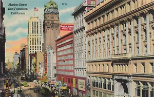 SAN FRANCISCO CA MARKET STREET POSTAL DE LINO VINTAGE c1940s 032425 U - Imagen 1 de 2