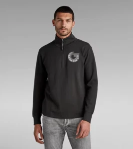 G-Star Raw Jirgi Half Zip Black T-Shirt - Size M, L & XL - Picture 1 of 4