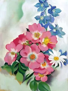 Riproduzione artistica rosa rose e allodole di Georgia O'Keeffe - Foto 1 di 3