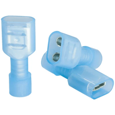 100pcs Female Blue 16-14AWG Insulated Wire Terminal Quick Disconnect Connectors - Image 1 of 4
