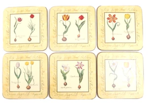Vintage 6 verschiedene Pimpernel Blumenmuster Korkuntersetzer - Bild 1 von 9