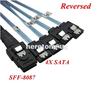 100cm SATA (Serial ATA) to Mini SAS SFF-8087 Reverse Breakout Cable - Picture 1 of 12