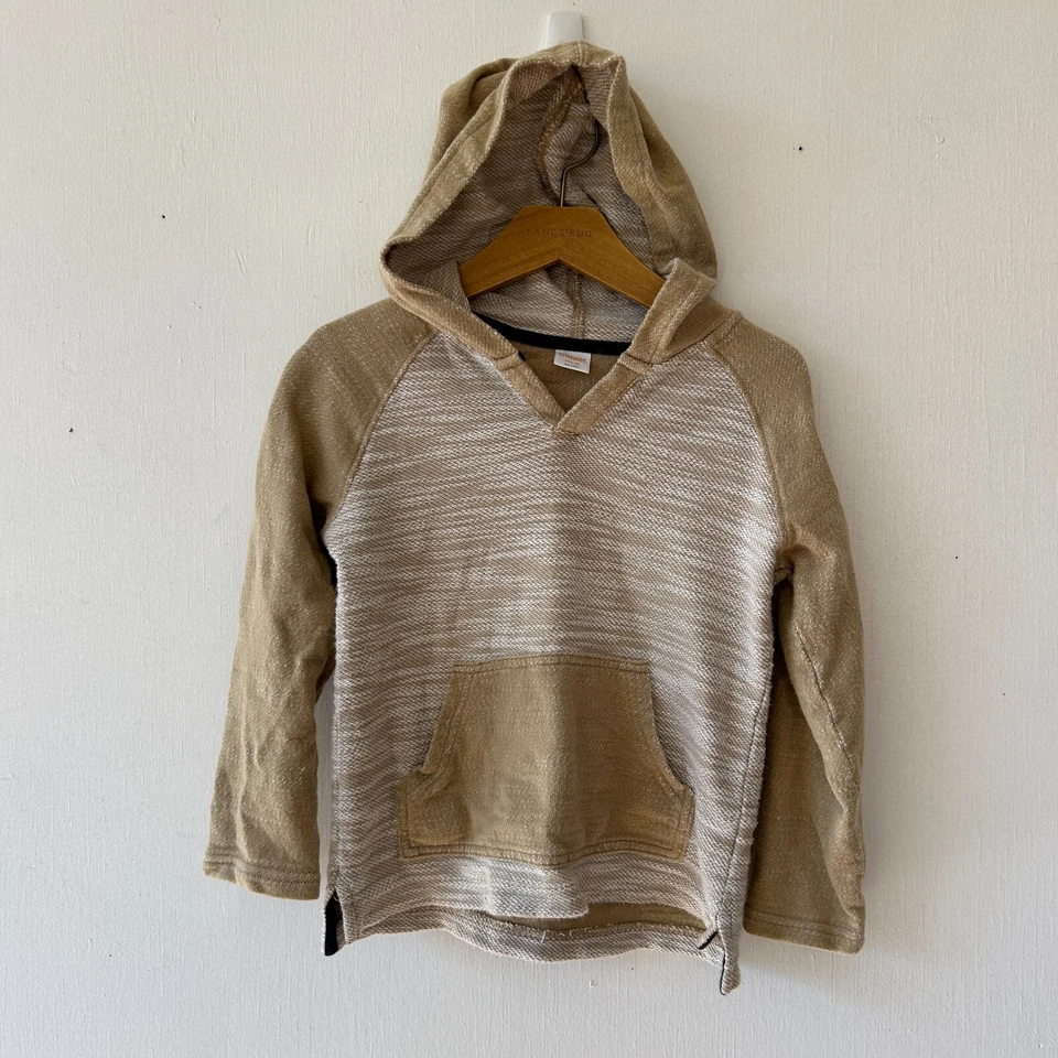 Suéter Gymboree Niños Pequeño 5/6 Con Capucha Beige Pullover Bolsillo Foto 1 de 4