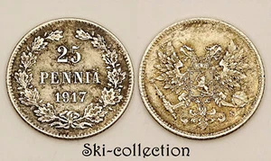 25 Pennia 1917 S. Finlande. Empire Russe, Nicolas II°. Argent - Imagen 1 de 1