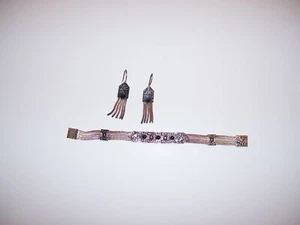 Juego de pendientes pulsera Antoli de ónix negro de plata esterlina con hilo de paloma WOW - Imagen 1 de 7