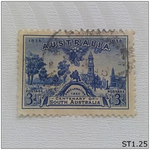 Australia Postage Stamp 3d Centenary South Australia Proclamation Tree 1936 - Picture 1 of 1