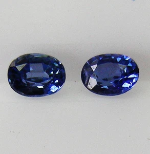 NATURAL 0,35ct!! PAREJA A JUEGO ZAFIRO AZUL FACETADA POR EXPERTOS EN ALEMANIA + CERTIFICADO - Imagen 1 de 1