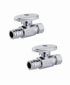 EFIELD 2 PCS 1/2" PEX-A 3/8"OD BRASS 1/4 TURN STRAIGHT STOP VALVE (NO LEAD) - Picture 1 of 3