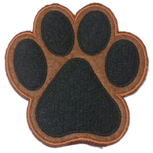 Iron On Patch Applique - LARGE Paw Print 6" (152.4mm) x 6" BROWN - Picture 1 of 1