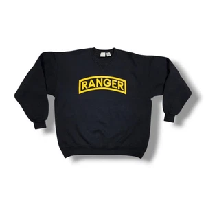Vintage M. J. SOFFE ARMY RANGER Crewneck Black Sweatshirt Men's XL - Picture 1 of 14