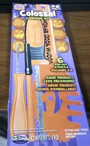 Kolossales Kürbis Schnitzset 10-teiliges Set mit 6 Popout Halloween Schablonen - Bild 1 von 4