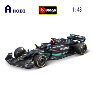 Bburago 1:43 Mercedes W14 #63 Russell F1 Model with Helmet Diecast Car - Picture 1 of 1