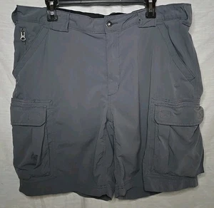 Duluth Trading Co Cargo Hiking Shorts, Sz XL, 100% Nylon Gray/Blue - Picture 1 of 8