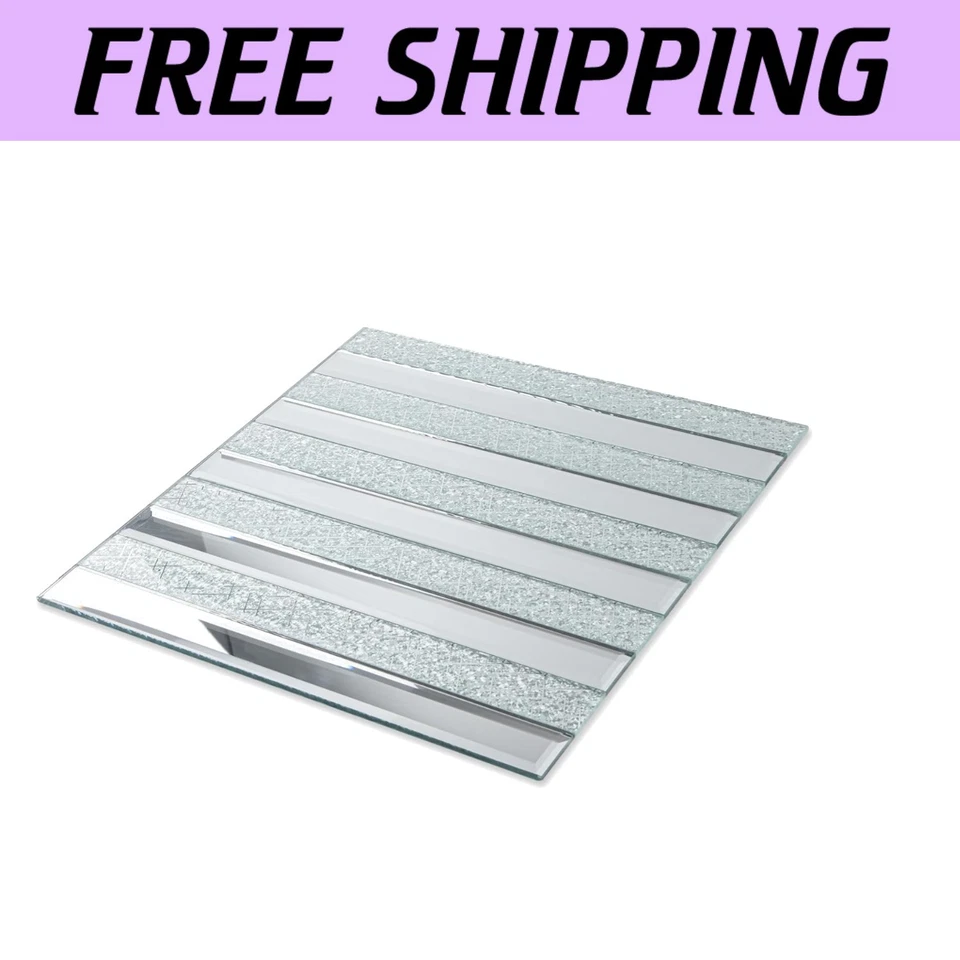 Elegante azulejo de mosaico de espejo de meteorito plateado - 5 hojas, diseño a prueba de calor y humedad Foto 1 de 4