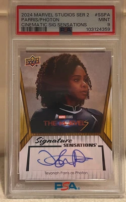 💰2024 UPPER DECK MARVEL STUDIOS SERIES SIGNATURE SENSATIONS TEYONAH PARRIS PSA9 - Image 1 of 4