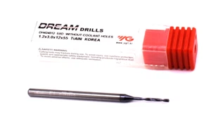 1.20mm (.0472") CARBIDE DRILL 5xD YG1 DREAM DRILL DH424012 - Picture 1 of 2