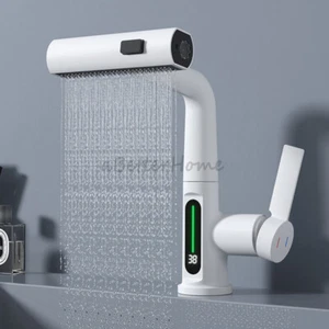 Grifo fregadero de pantalla digital de baño grifo mezclador de ducha en cascada - Imagen 1 de 11