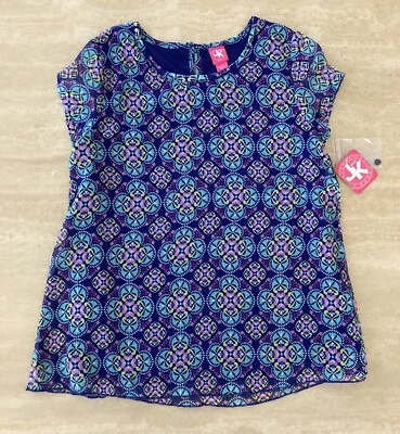 Linda Blusa Top de Verano Niñas Semi Transparente Forrada Multicolor Talla Grande J. Caqui Nueva con Etiquetas Foto 1 de 4