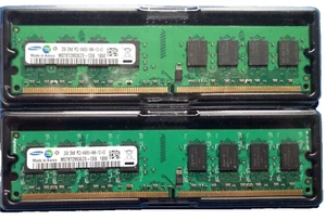 4 GB (2 x 2 GB) DDR2 800 MHz - MEMORIE RAM SAMSUNG 1,8 V DIMM - MB CON CPU INTEL - Foto 1 di 4