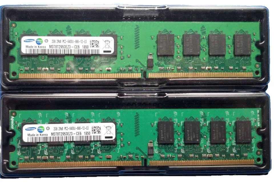 4 GB (2 x 2 GB) DDR2 800 MHz - MEMORIE RAM SAMSUNG 1,8 V DIMM - MB CON CPU INTEL - Immagine 1 di 4