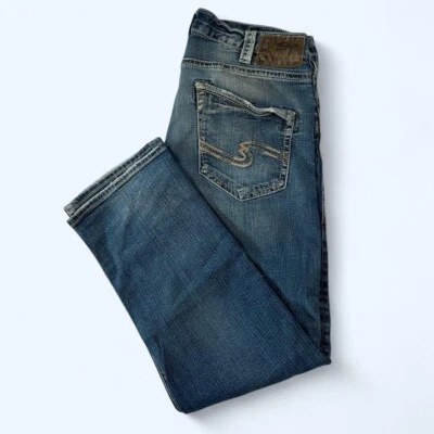 Pantalones de mezclilla vintage de la década de 2000 marca plateada - Pantalones de mezclilla plateados descoloridos de la década de 2000 para hombre Foto 1 de 4