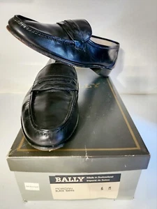 BALLY of Switzerland Morgan Black Nappa Slip On Shoes Men's Size 6 - Picture 1 of 10