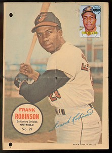 1968 TOPPS OPC O PEE CHEE CANADA PINUPS POSTER #29 FRANK ROBINSON LG-VG ORIOLES