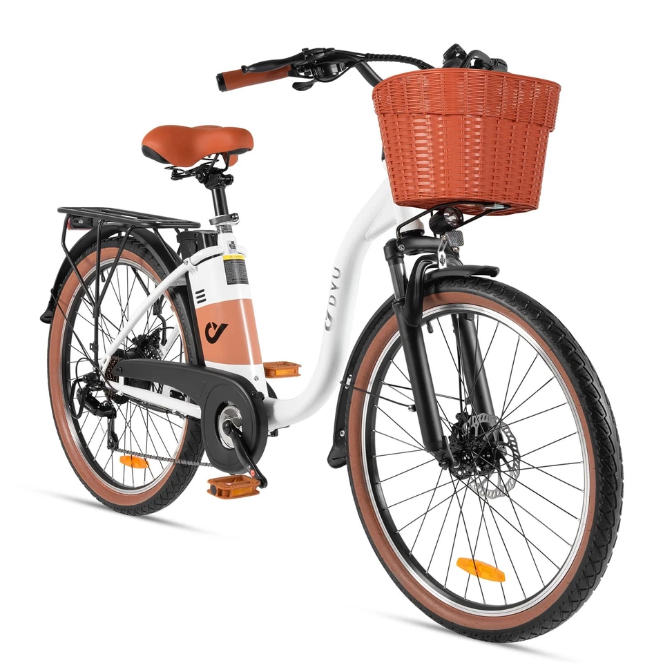 Bicicleta Eléctrica de Cercanías DYU 26" para Adultos, 350W 36V 15.6AH, 7 Velocidades, Cruiser City Foto 1 de 4
