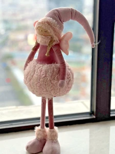 NUEVO SIN ETIQUETAS 24" X 8” Muñeca ángel de pie rosa y púrpura niña idea de regalo para Navidad - Imagen 1 de 9