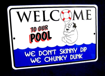 Letrero de piscina en relieve CHUNKY Dunk - *hecho en ee. uu.* - Hombre Cueva Garaje Bar Patio Decoración de pared Foto 1 de 4