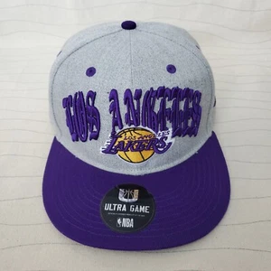 Los Angeles Lakers Mens Ultra Game NBA Hat Gray Purple Snapback Cap NEW - Picture 1 of 9