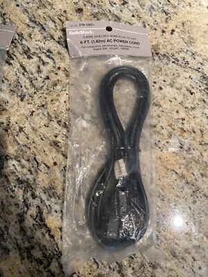 AC Power Cord 6ft 125 VAC Radioshack NOS - Image 1 of 4