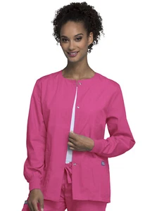 Cherokee Workwear Originals Snap Front Warm-Up Jacket 4350 SHPW Shocking Pink - Bild 1 von 6