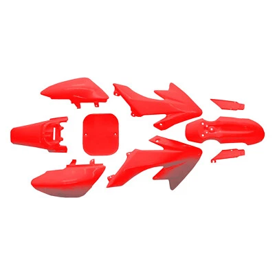 Honda Pit Bike XR50, XR, CRF50 Plastics Kit Complete Red 9 Piece ABS Set - Image 1 of 4