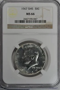 1967 SMS 40% Silver Kennedy Half Dollar NGC MS 66 SMS 40% Silver - Picture 1 of 2