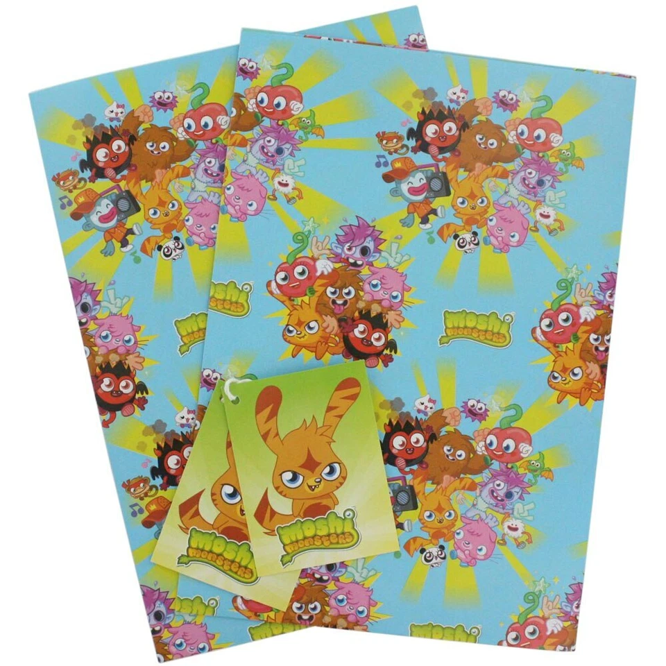 Moshi Monsters wrapping paper - Gift Wrap 2 sheets 49cm x 70cm - Image 1 of 1