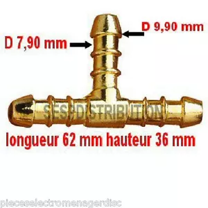 raccord gaz tétine en Té pour tuyau butane propane T10.08_0000 - Foto 1 di 1