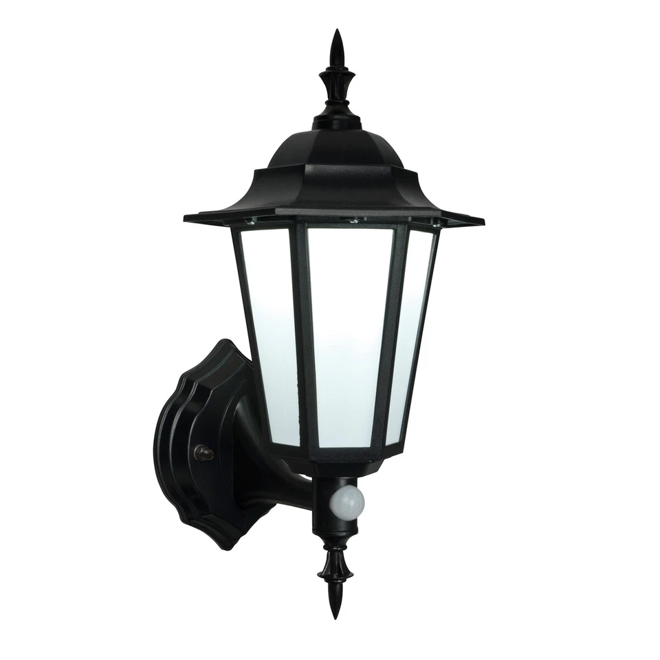 Saxby Outdoor Security 7W LED Traditional PIR Wall Lantern Black IP44 400LM - Image 1 of 1