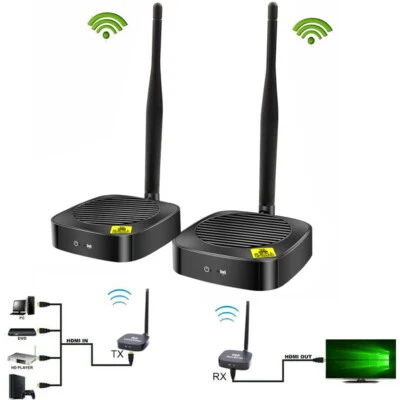 50M Wireless HDMI Extender Video Converter Transmitter Receiver Laptop PC To TV - Image 1 of 4