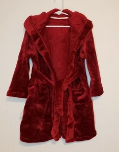 Best For All Kids Unisex Burgundy Super Soft Long Sleeve Hooded Robe Pockets 4T - Picture 1 of 11