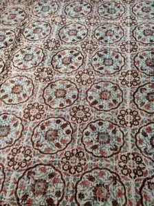Hand Block Print Kantha Quilt Queen Bedspread Cotton Blanket Coverlet Handmade - Picture 1 of 3